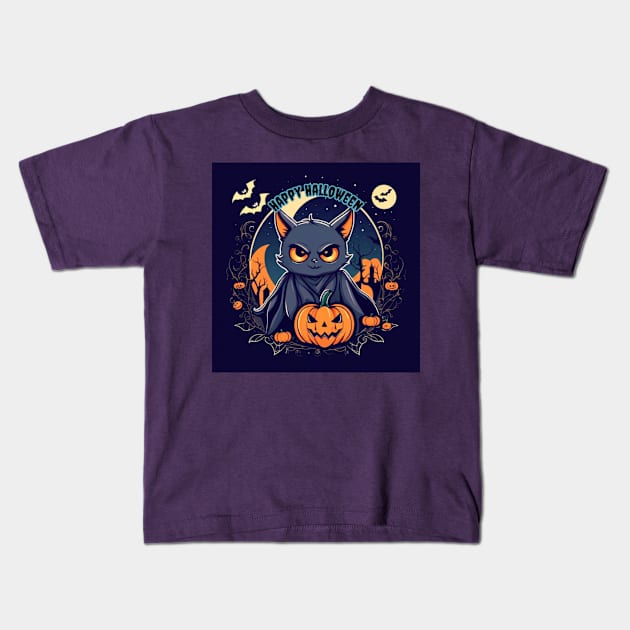 Halloween Night Kids T-Shirt by Forever2409